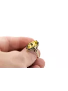 Stil Vintage Inel Peridot galben Aur galben 14K vrc082y